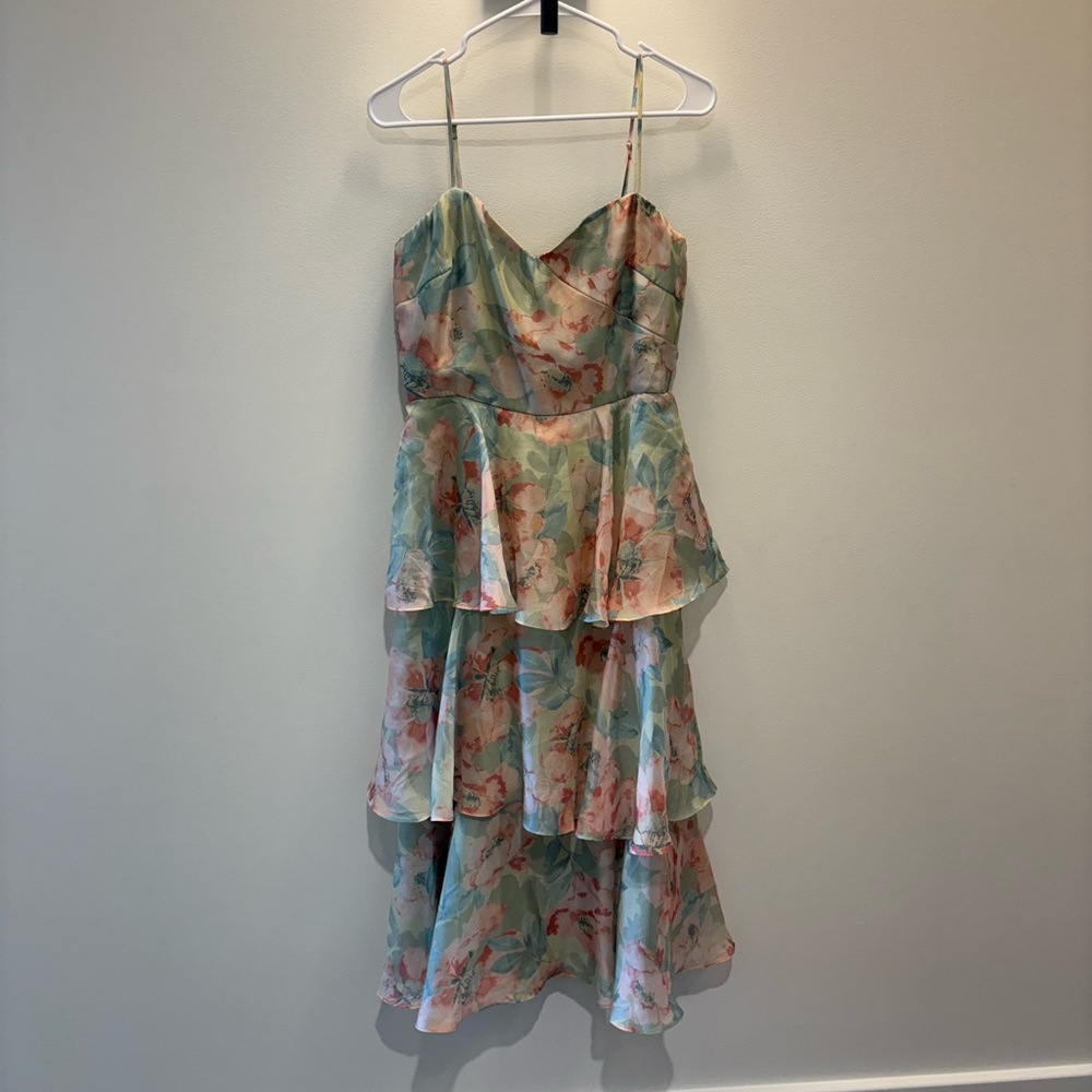 Lulu's Pastel Floral High Low Dress